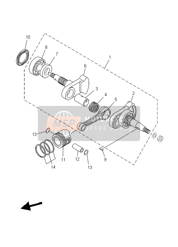 Yamaha TT-R90E 2006 Vilebrequin & Piston pour un 2006 Yamaha TT-R90E