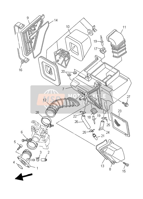 Yamaha TT-R125E SW & LW 2006 Intake for a 2006 Yamaha TT-R125E SW & LW