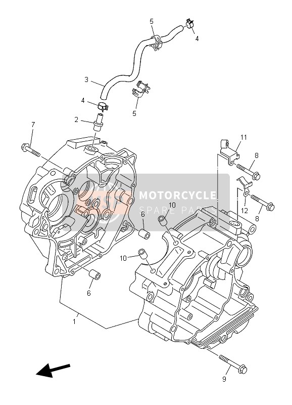 Yamaha TT-R125E SW & LW 2006 KURBELGEHÄUSE für ein 2006 Yamaha TT-R125E SW & LW