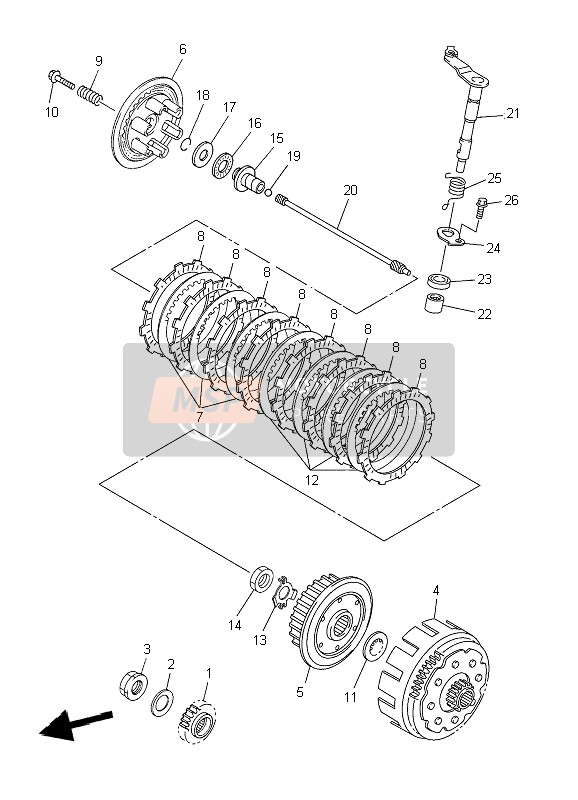 Yamaha WR450F 2006 Clutch for a 2006 Yamaha WR450F