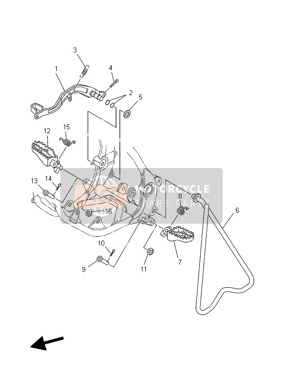 Yamaha YZ85 SW & LW 2006 Estar & Reposapiés para un 2006 Yamaha YZ85 SW & LW