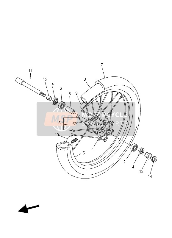 Yamaha YZ125 2006 Front Wheel for a 2006 Yamaha YZ125