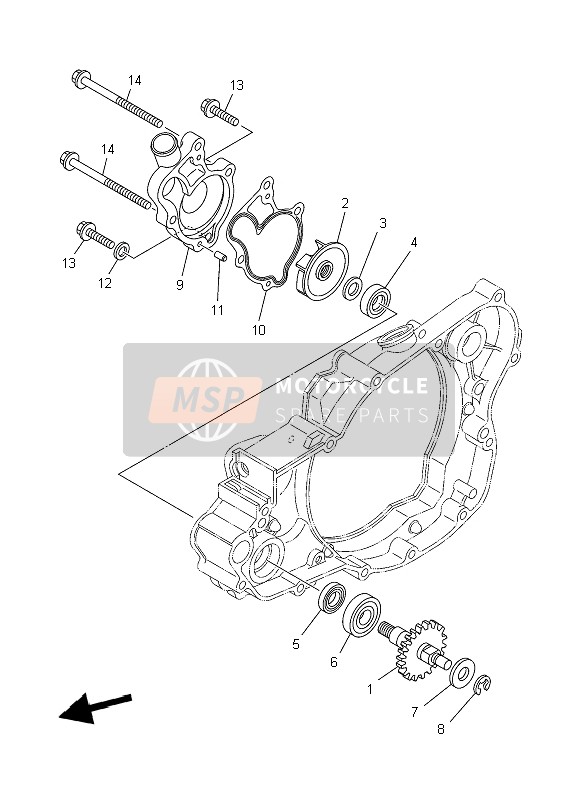 Yamaha YZ250 2006 WASSERPUMPE für ein 2006 Yamaha YZ250