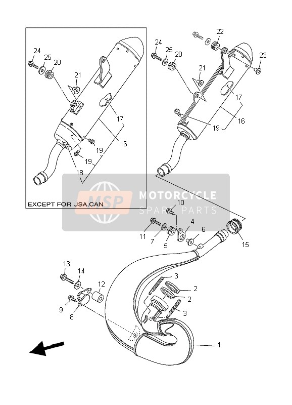 Yamaha YZ250 2006 ABGAS für ein 2006 Yamaha YZ250