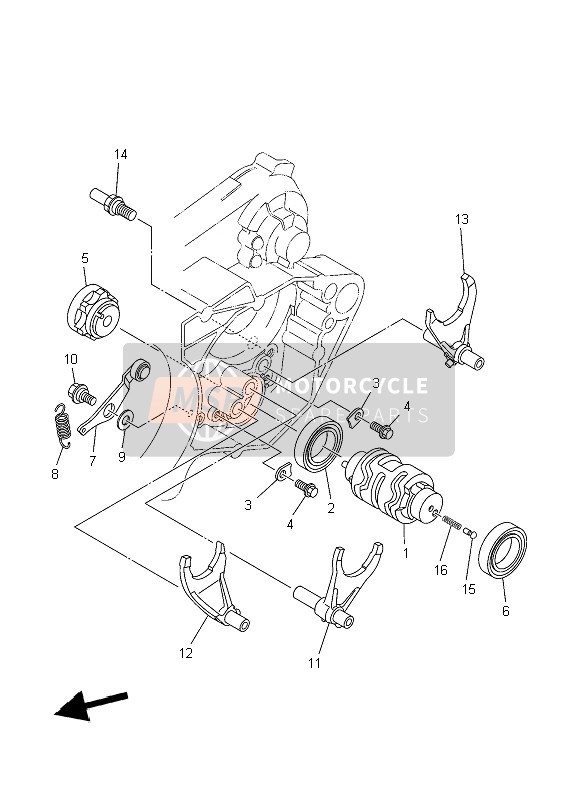 Yamaha YZ250 2006 Shift Cam & Forchetta per un 2006 Yamaha YZ250