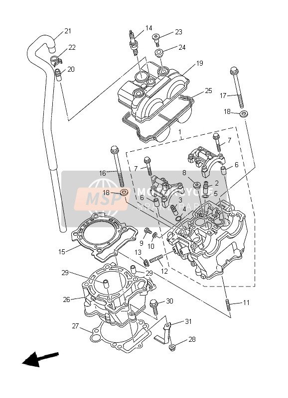 Yamaha YZ250F 2006 Cylinder for a 2006 Yamaha YZ250F