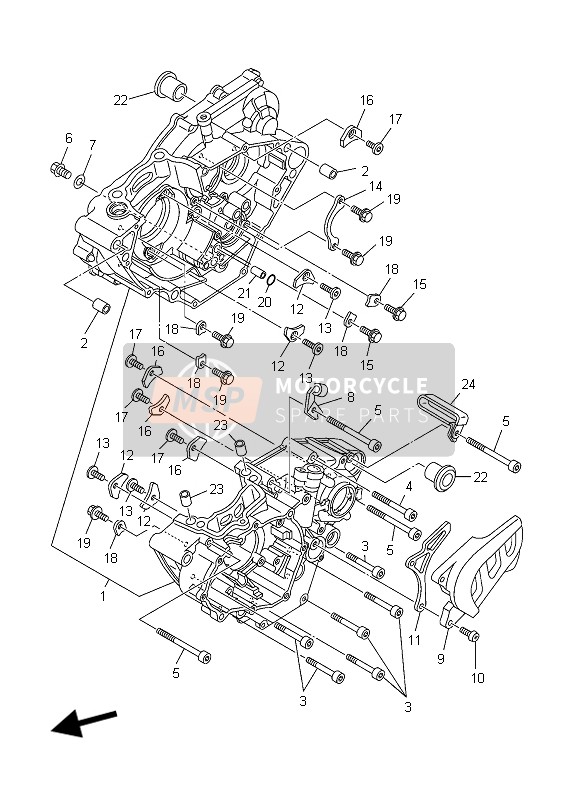 Yamaha YZ250F 2006 Crankcase for a 2006 Yamaha YZ250F