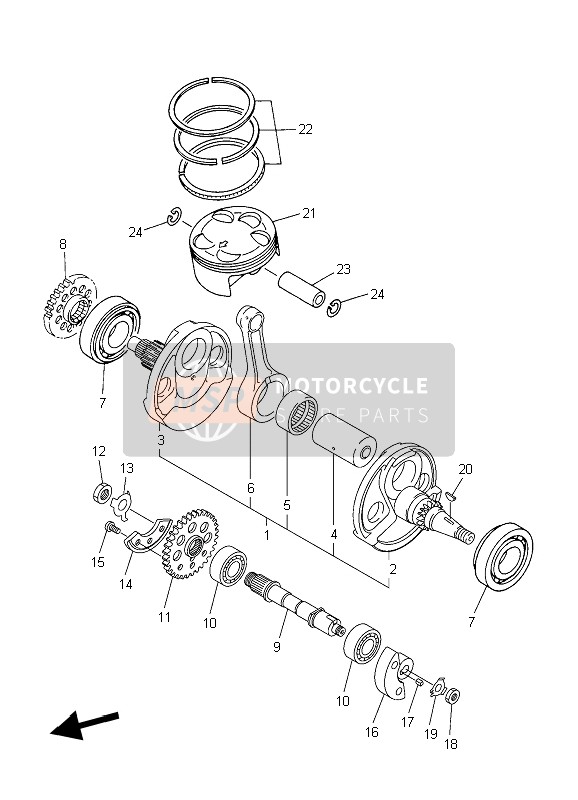 5TA116330000, Pin, Piston, Yamaha, 2