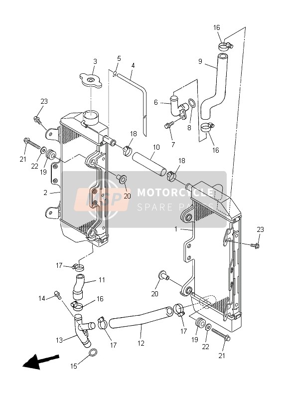 2S2125790000, Tuyau 4, Yamaha, 1