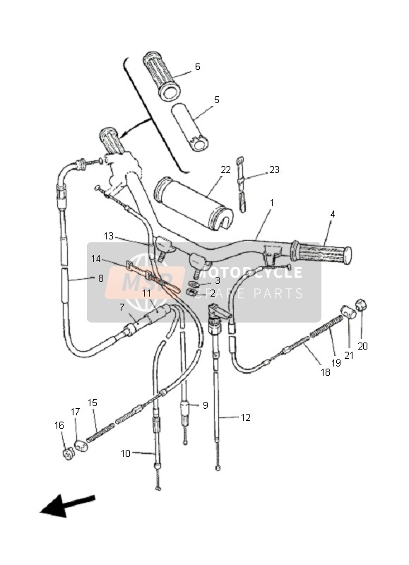 Yamaha PW50 2007 Steering Handle & Cable for a 2007 Yamaha PW50