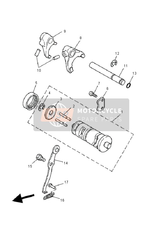 Yamaha PW80 2007 Shift Cam & Fourchette pour un 2007 Yamaha PW80