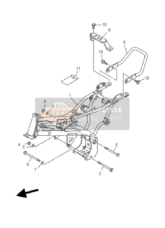 Yamaha TT-R90 2007 Frame for a 2007 Yamaha TT-R90