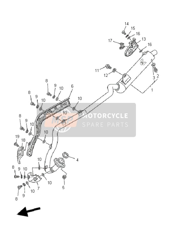 Yamaha TT-R90E 2007 Échappement pour un 2007 Yamaha TT-R90E