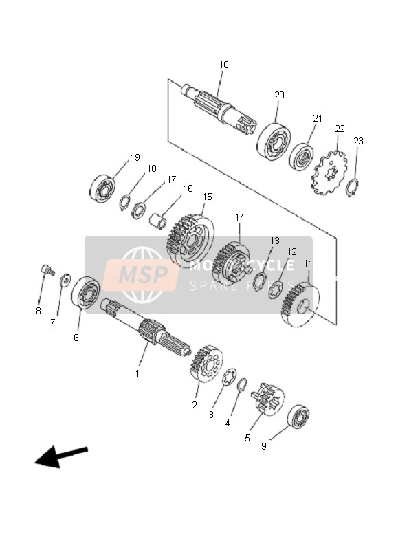 Yamaha TT-R90E 2007 Transmission for a 2007 Yamaha TT-R90E