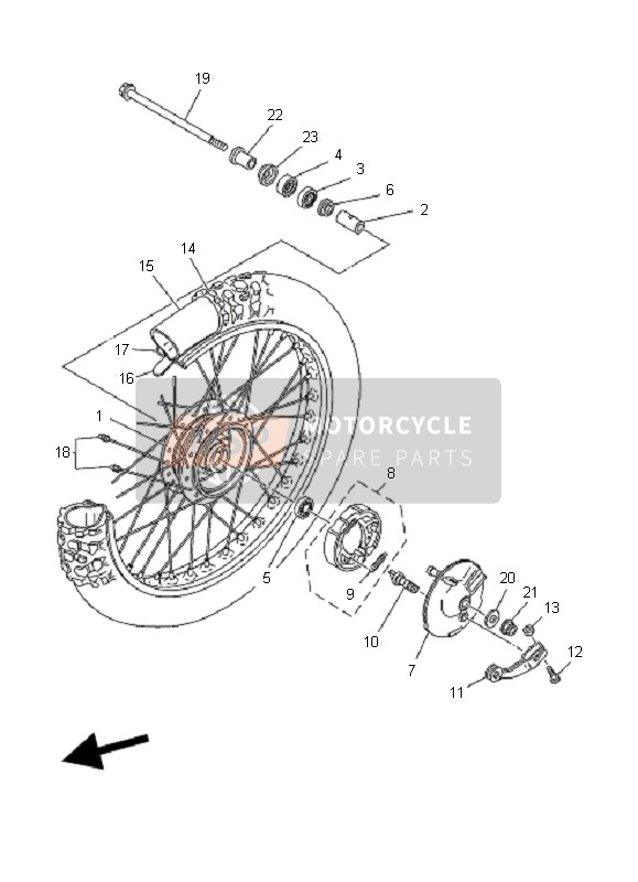 Yamaha TT-R90E 2007 Front Wheel for a 2007 Yamaha TT-R90E