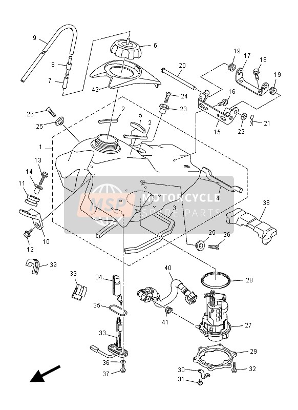 Yamaha WR450F 2012 Réservoir d'essence pour un 2012 Yamaha WR450F