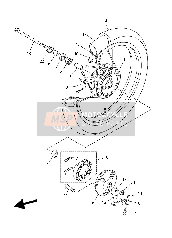 Yamaha TT-R125 SW & LW 2007 Front Wheel (SW) for a 2007 Yamaha TT-R125 SW & LW