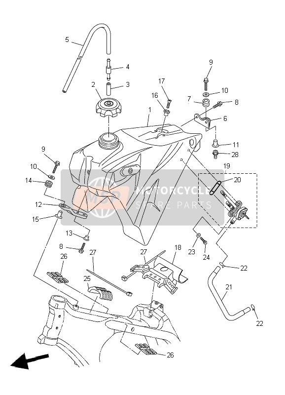 5UM24500E000, Robinet A Essence, Yamaha, 0