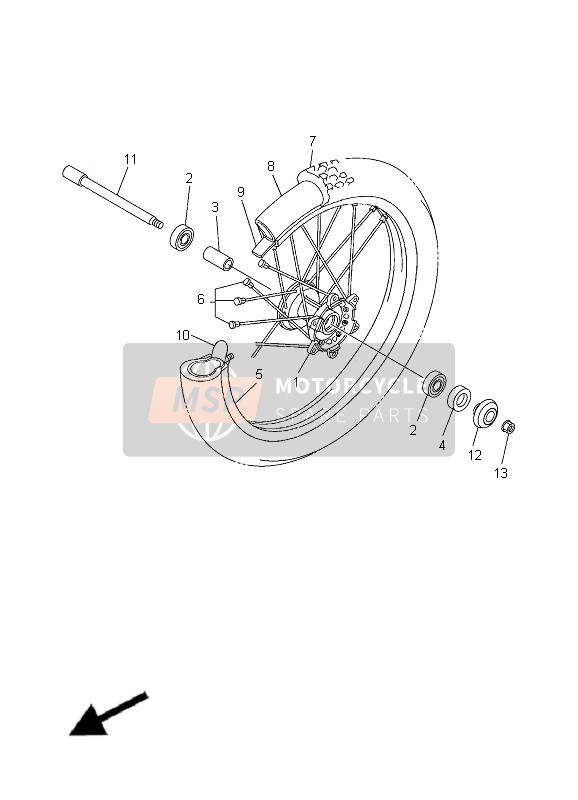 Yamaha WR250F 2007 Ruota anteriore per un 2007 Yamaha WR250F