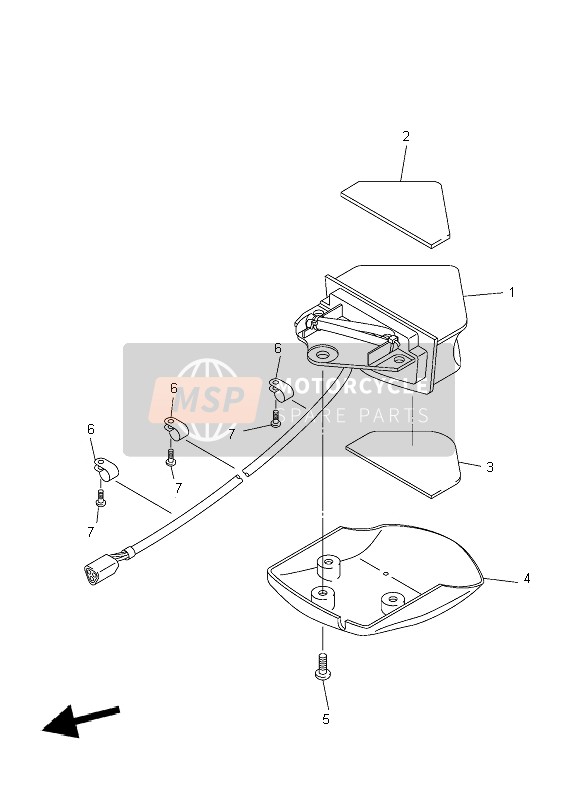 5UM84710E000, Feu Arriere, Yamaha, 0