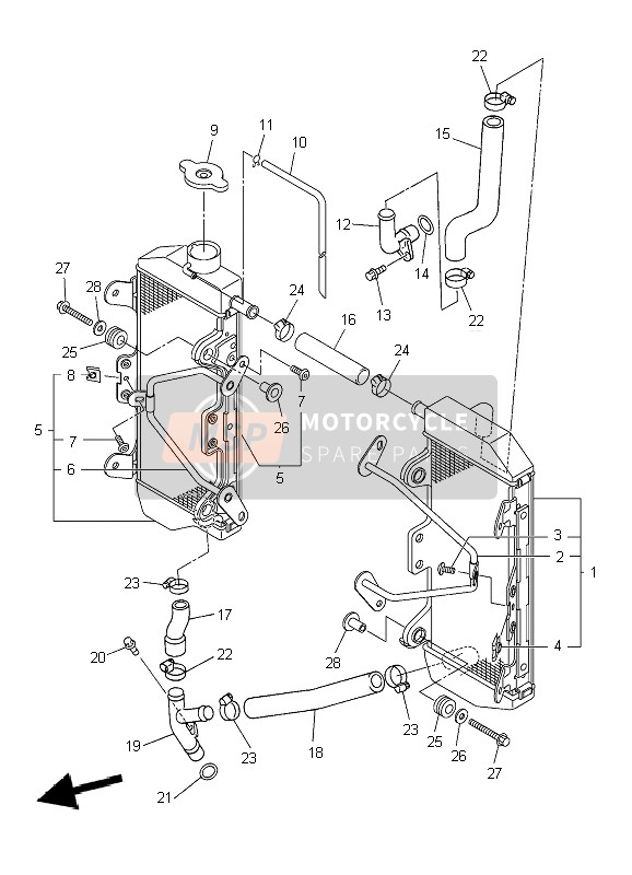 2S2124617000, Radiator Assy, Yamaha, 0