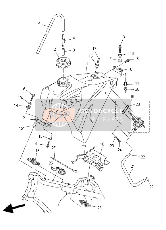 Yamaha WR450F 2007 Réservoir d'essence pour un 2007 Yamaha WR450F