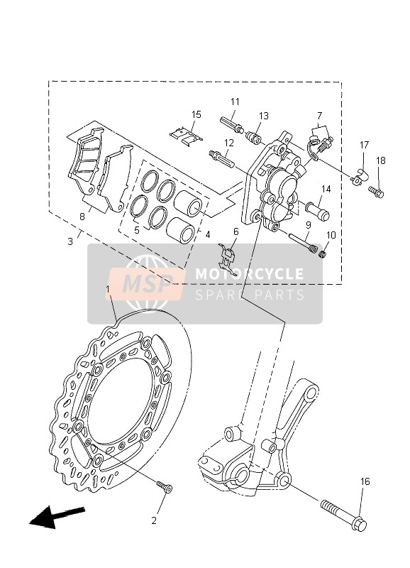 Yamaha WR450F 2007 Front Brake Caliper for a 2007 Yamaha WR450F