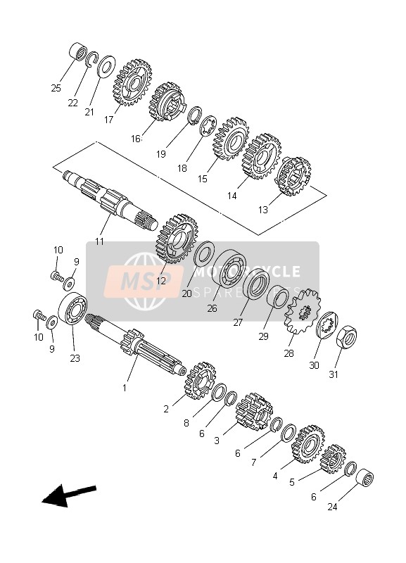 Yamaha YZ85 SW & LW 2007 Transmission for a 2007 Yamaha YZ85 SW & LW