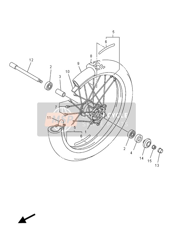 Yamaha WR450F 2012 Front Wheel for a 2012 Yamaha WR450F