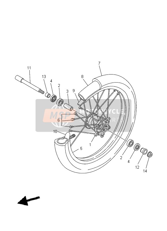 Yamaha YZ125 2007 Front Wheel for a 2007 Yamaha YZ125