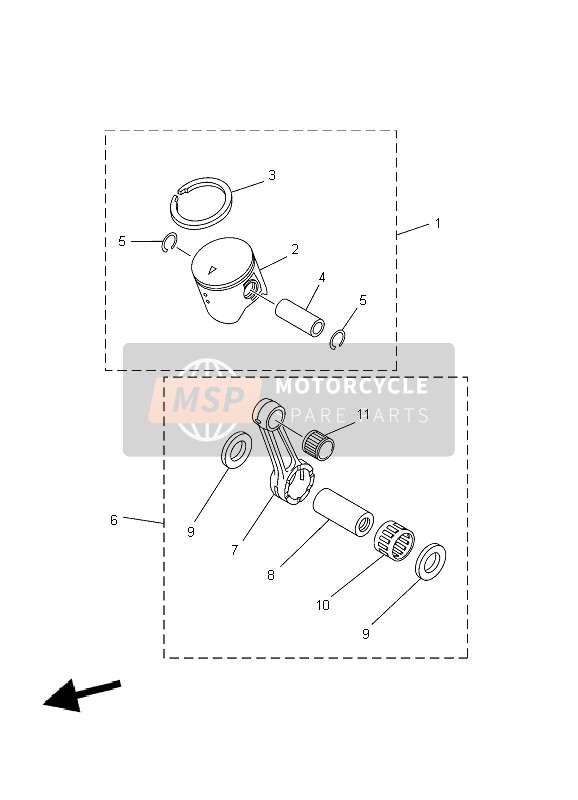 Yamaha YZ125 2007 Partes opcionales 1 para un 2007 Yamaha YZ125