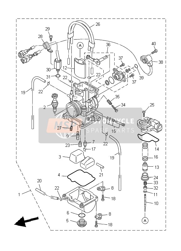 Yamaha YZ250 2007 Carburettor for a 2007 Yamaha YZ250