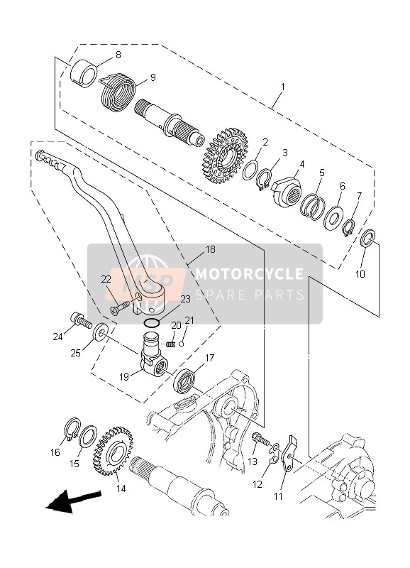 Yamaha YZ250 2007 Starter voor een 2007 Yamaha YZ250