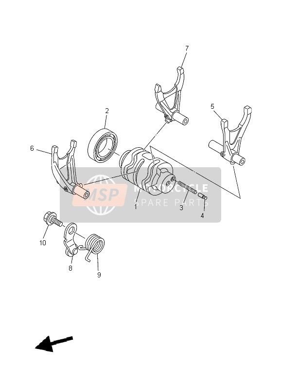 Yamaha YZ250F 2007 Shift Cam & Fourchette pour un 2007 Yamaha YZ250F