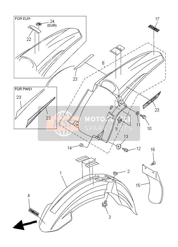 2S2215117000, Garde Boue Av, Yamaha, 0