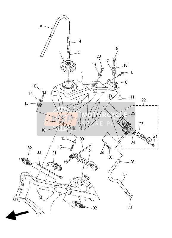 Yamaha YZ250F 2007 Réservoir d'essence pour un 2007 Yamaha YZ250F