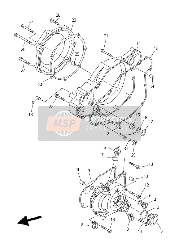 2S2154621000, Gasket, Crankcase Cover 3, Yamaha, 1