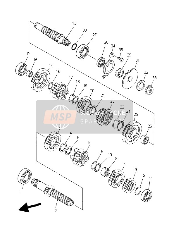 Yamaha YZ450F 2007 Transmission for a 2007 Yamaha YZ450F