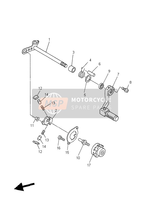 Yamaha YZ450F 2007 Shift Shaft for a 2007 Yamaha YZ450F