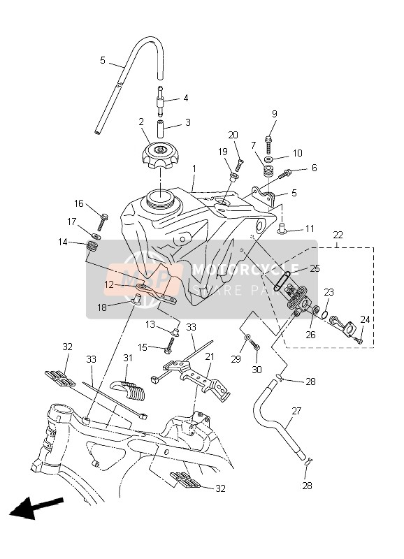 Yamaha YZ450F 2007 Réservoir d'essence pour un 2007 Yamaha YZ450F