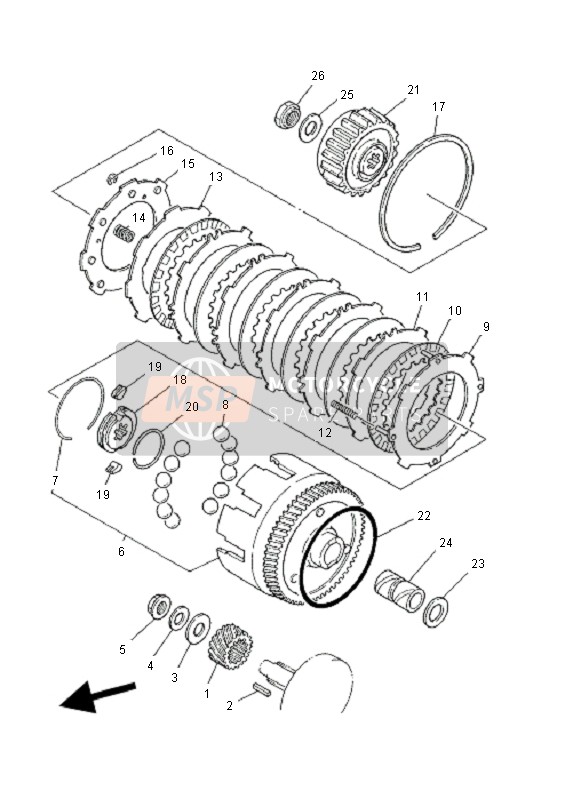 Yamaha PW80 2008 Clutch for a 2008 Yamaha PW80