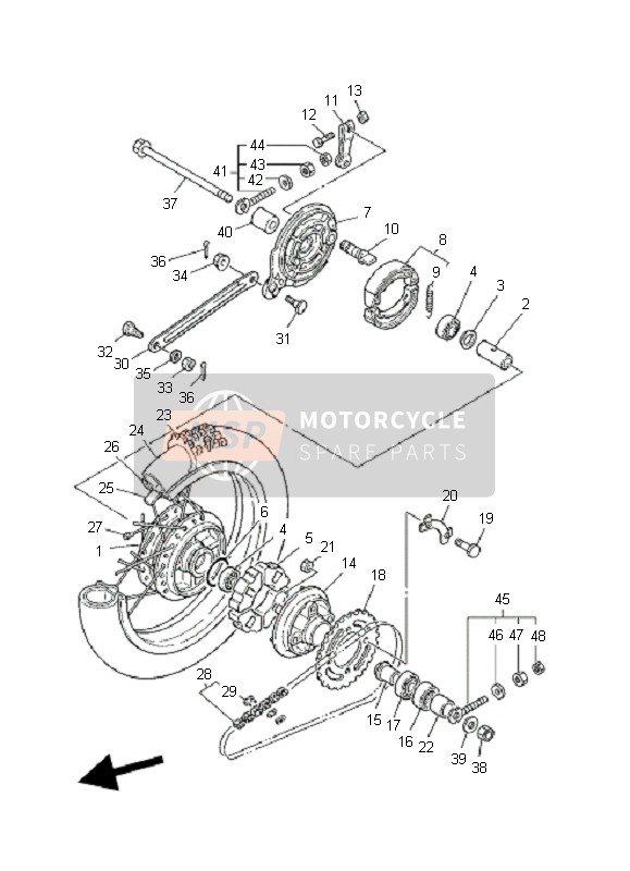 31J253210098, Plate, Brake Shoe, Yamaha, 0