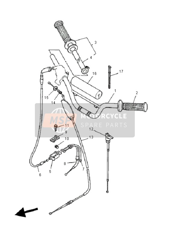 Yamaha PW80 2008 Steering Handle & Cable for a 2008 Yamaha PW80