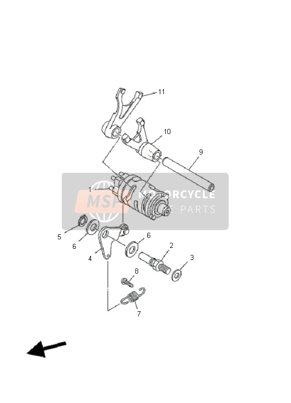 Yamaha TT-R50E 2008 Shift Cam & Fourchette pour un 2008 Yamaha TT-R50E