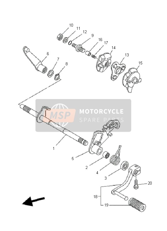 Yamaha TT-R50E 2008 Shift Shaft for a 2008 Yamaha TT-R50E