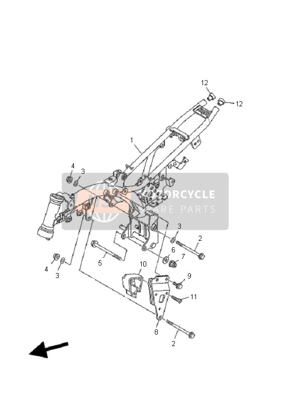 1P6F11102000, Frame Comp., Yamaha, 0