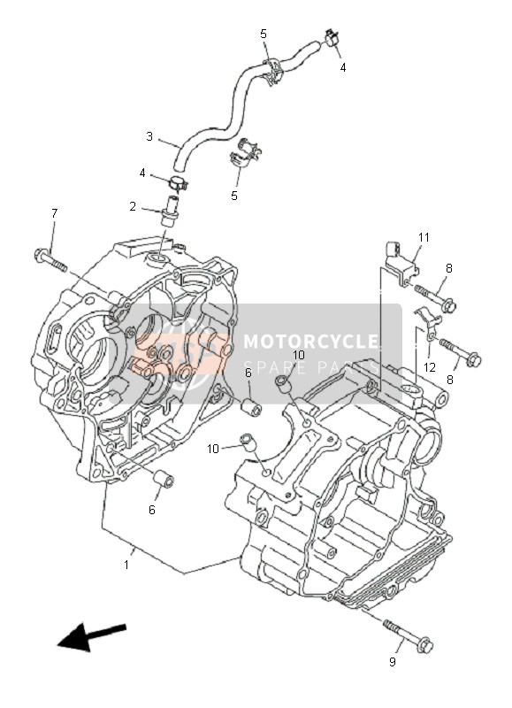 Yamaha TT-R125 SW & LW 2008 Caja Del Cigüeñal para un 2008 Yamaha TT-R125 SW & LW