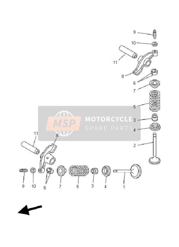 Yamaha TT-R125E SW & LW 2008 Klep voor een 2008 Yamaha TT-R125E SW & LW