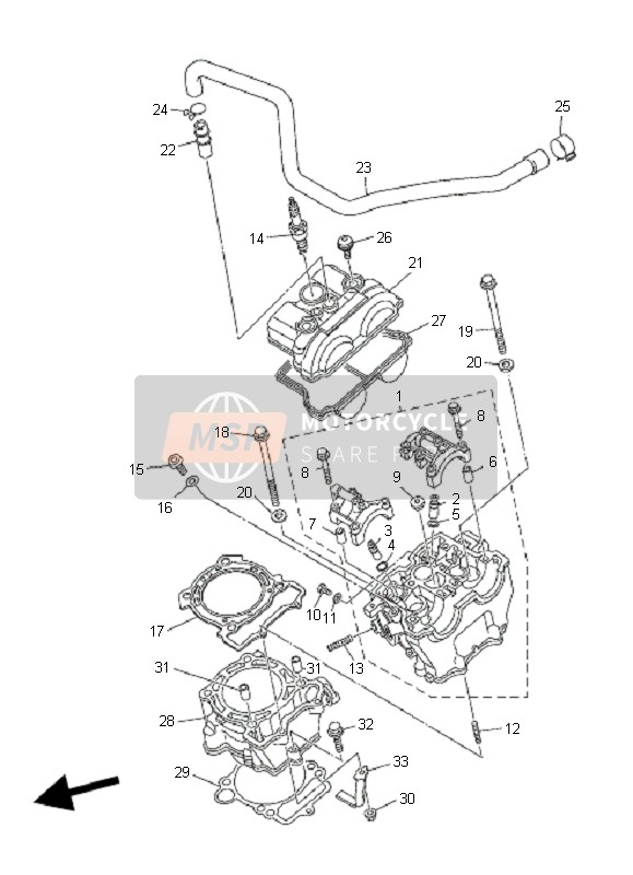 Yamaha WR250F 2008 Cylinder for a 2008 Yamaha WR250F