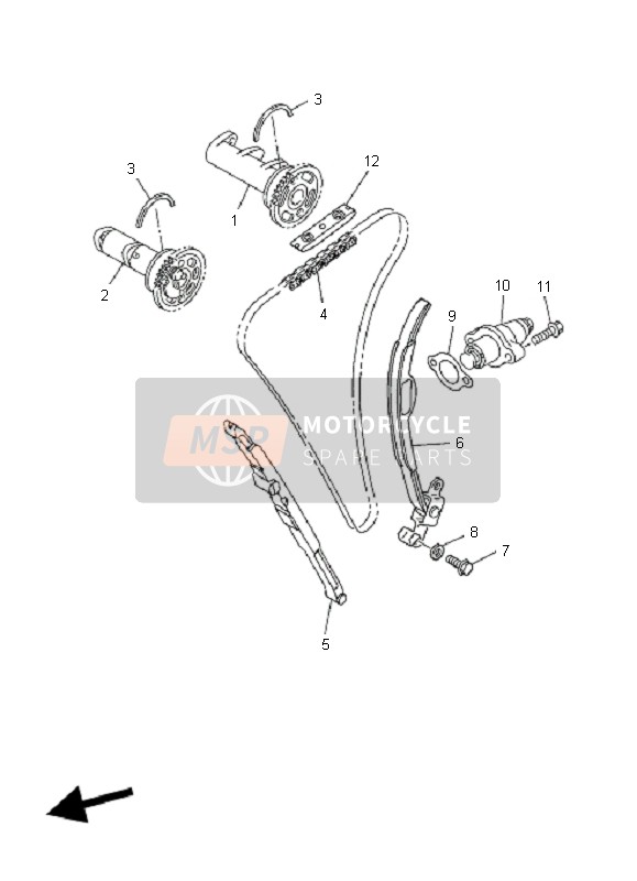 Yamaha WR250F 2008 Camshaft & Chain for a 2008 Yamaha WR250F